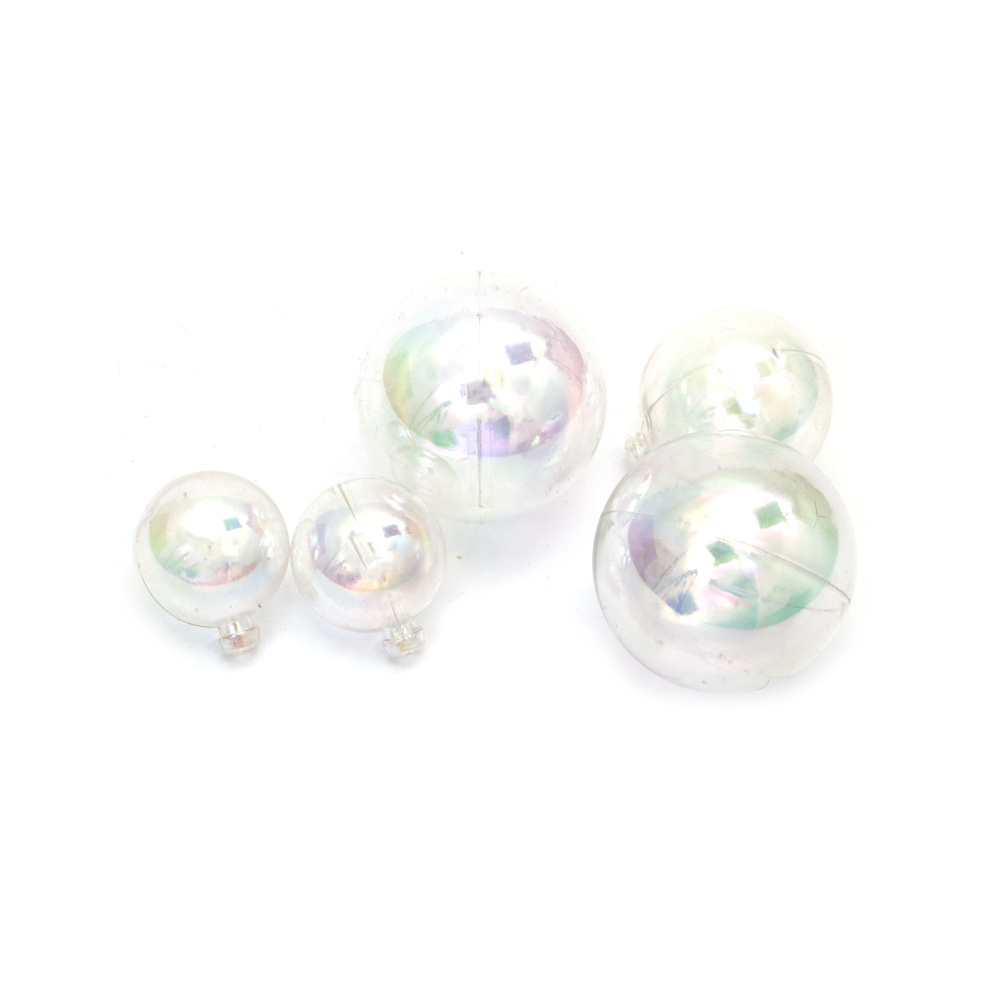 Bile Decorative din Plastic Transparent Irizat 49x29 mm – Set de 12 Bucăți – Perfecte pentru Decorațiuni de Petrecere, Aranjamente Florale și Proiecte Creative DIY, Hobby & Craft