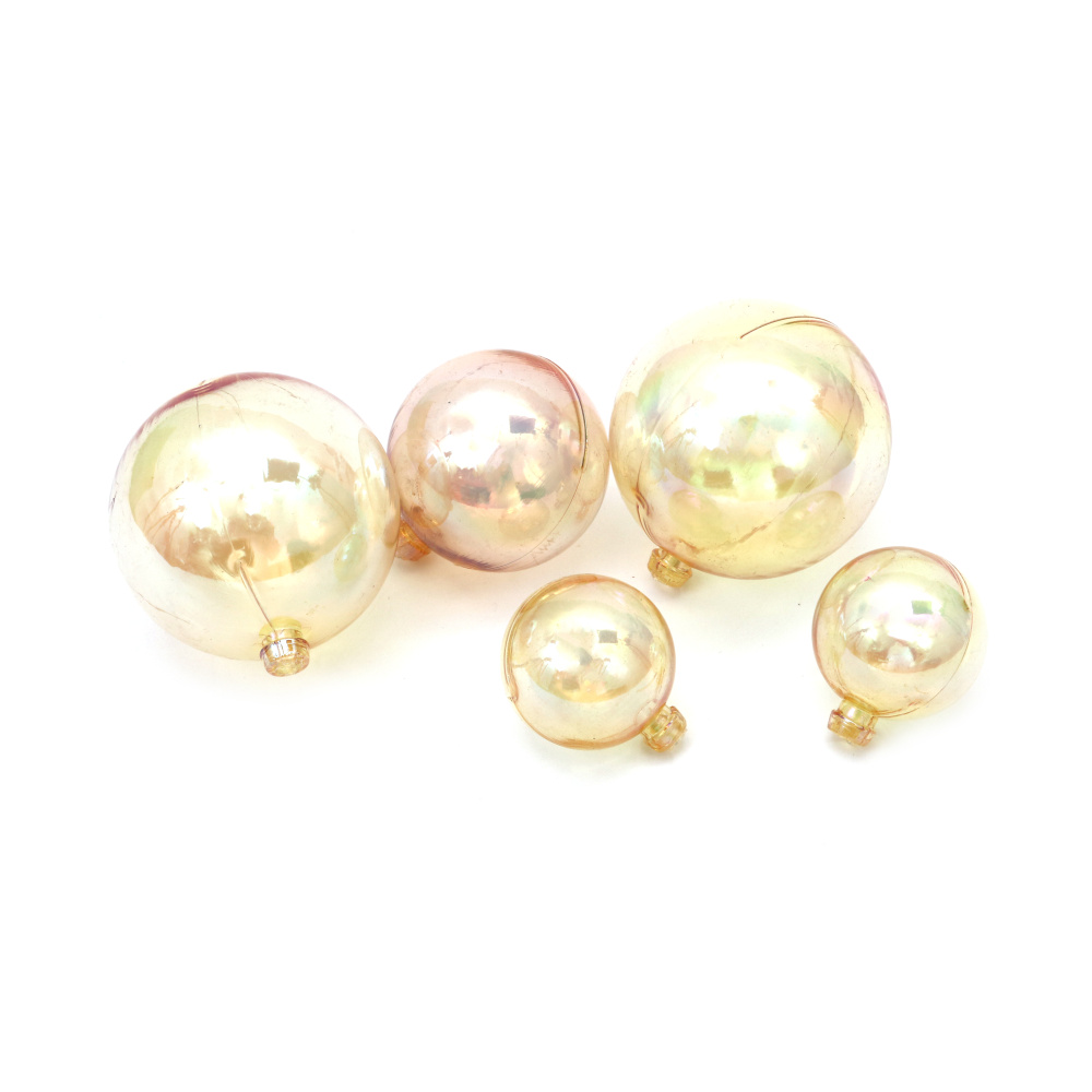Bile decorative irizate din plastic, galben transparent, 49 x 29 mm – Set 12 bucăți – Pentru decorațiuni de petrecere, aranjamente florale și proiecte DIY/handmade