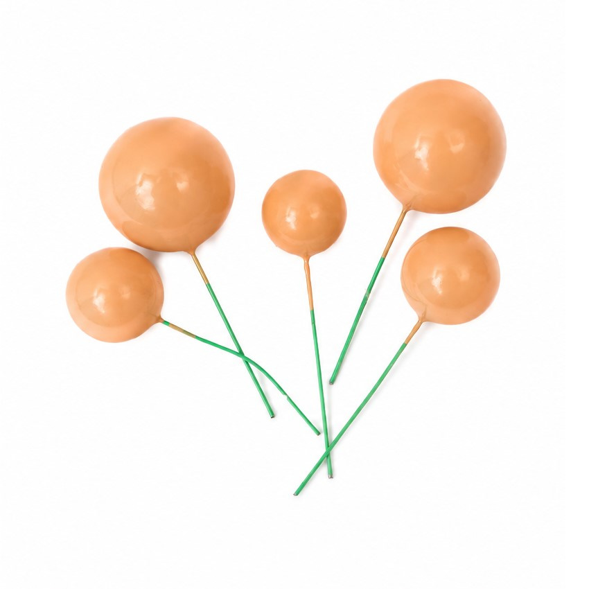 Charming Styrofoam Ball Set with Wire Base 20x38 mm – Peach Color – 20 Pieces for Creative and Decorative Projects