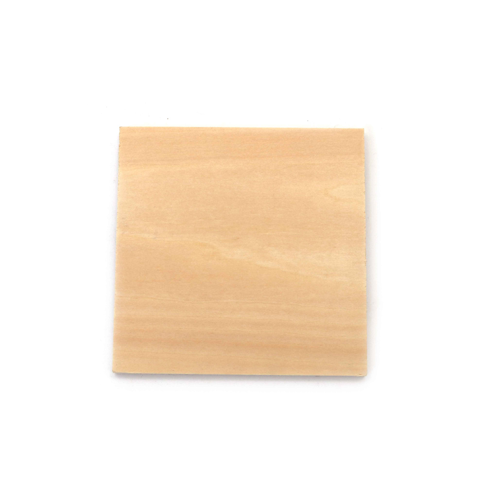 Plywood Base, Linden / 6 mm,  100x100 mm - 3 pieces