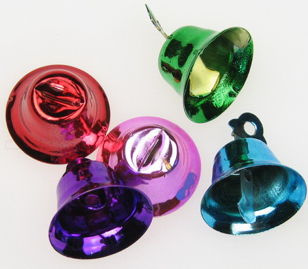 Small Metal Colorful Bells for Craft and Home Decoration, 16x18 mm color MIX, 10 pieces