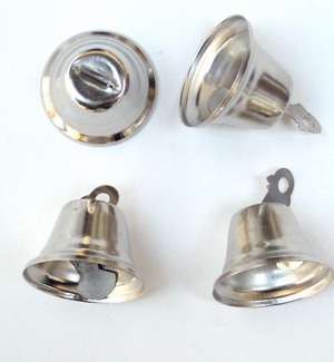 Metal Bell 24x26 mm hole 3 mm color silver -10 pieces