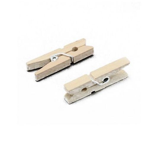 Wooden Clothespins 4x30 mm color wood -50 pieces