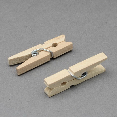 Wooden Clothespins 6x35 mm color wood -25 pieces