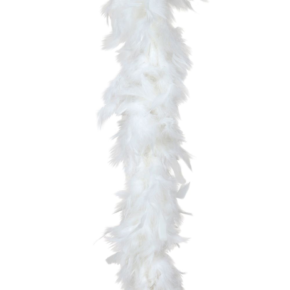 White Marabou Feather Scarf - 180 cm