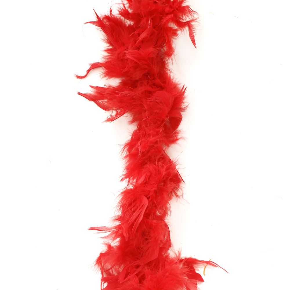 Марабу - шал от пера 180 см червен