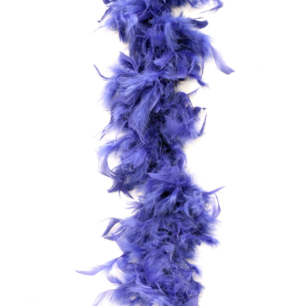 Blue Marabou Feather Scarf - 180 cm