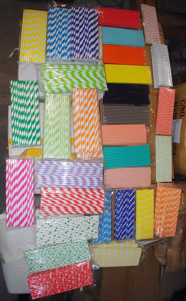 Paper Straw  197x6 mm MIX -25 pieces