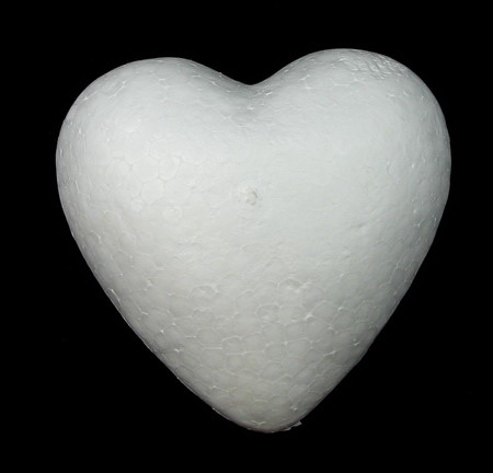 Styrofoam, Heart, 80mm, 5 pcs