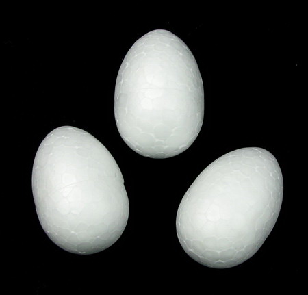 Styrofoam, Egg, 40x28mm, 10 pcs White, Easter Decoration