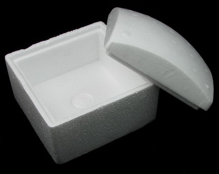Styrofoam box with cover for decoration square 130x130x100 mm