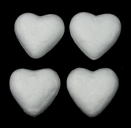 Styrofoam, Heart, 34x32x16mm, 20 pcs