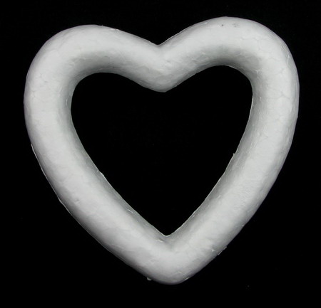 Styrofoam, Heart, hole, 100mm, 2 pcs, DIY Craft Decoration