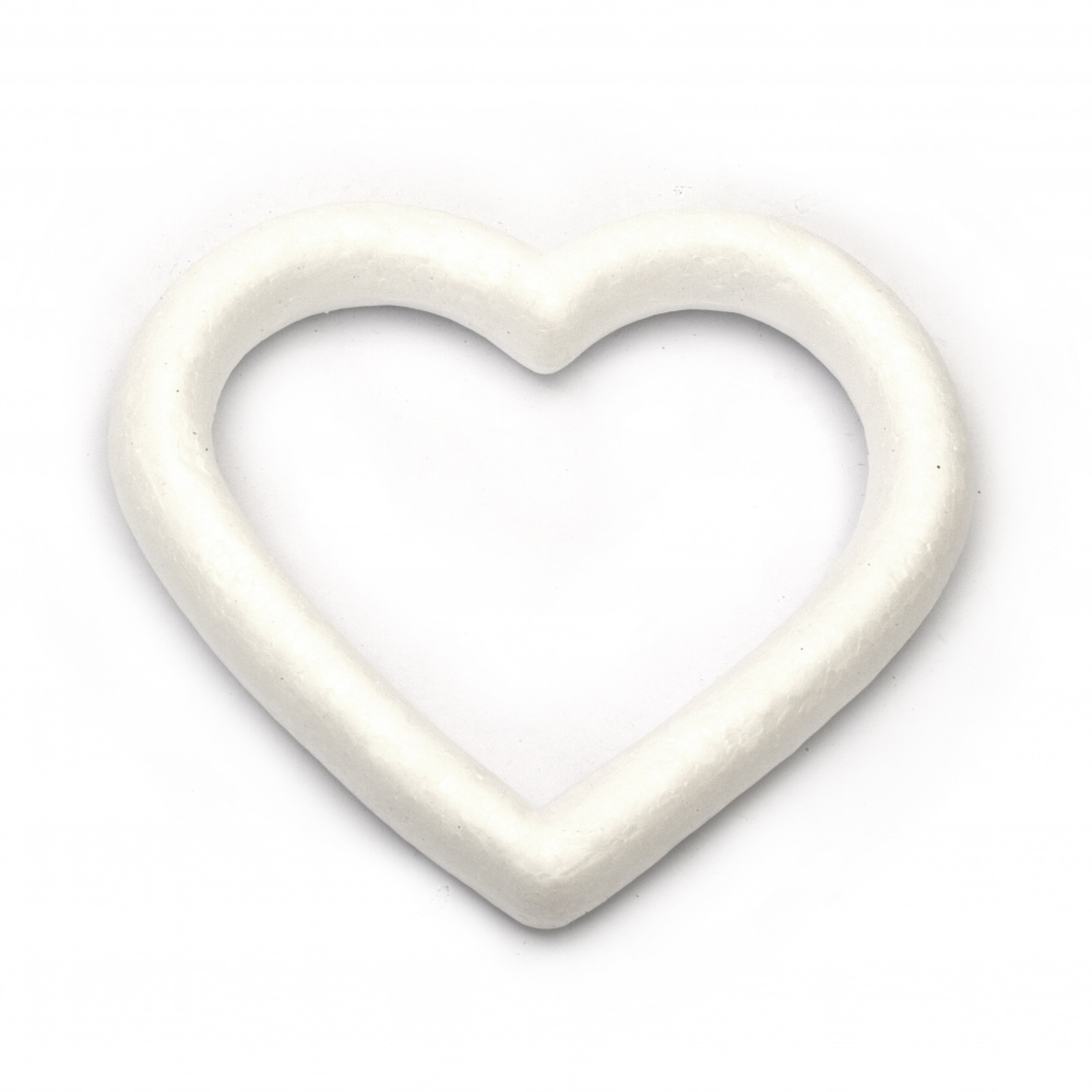 Styrofoam, Heart, hole, 135x125mm, 2 pcs, DIY Craft Decoration