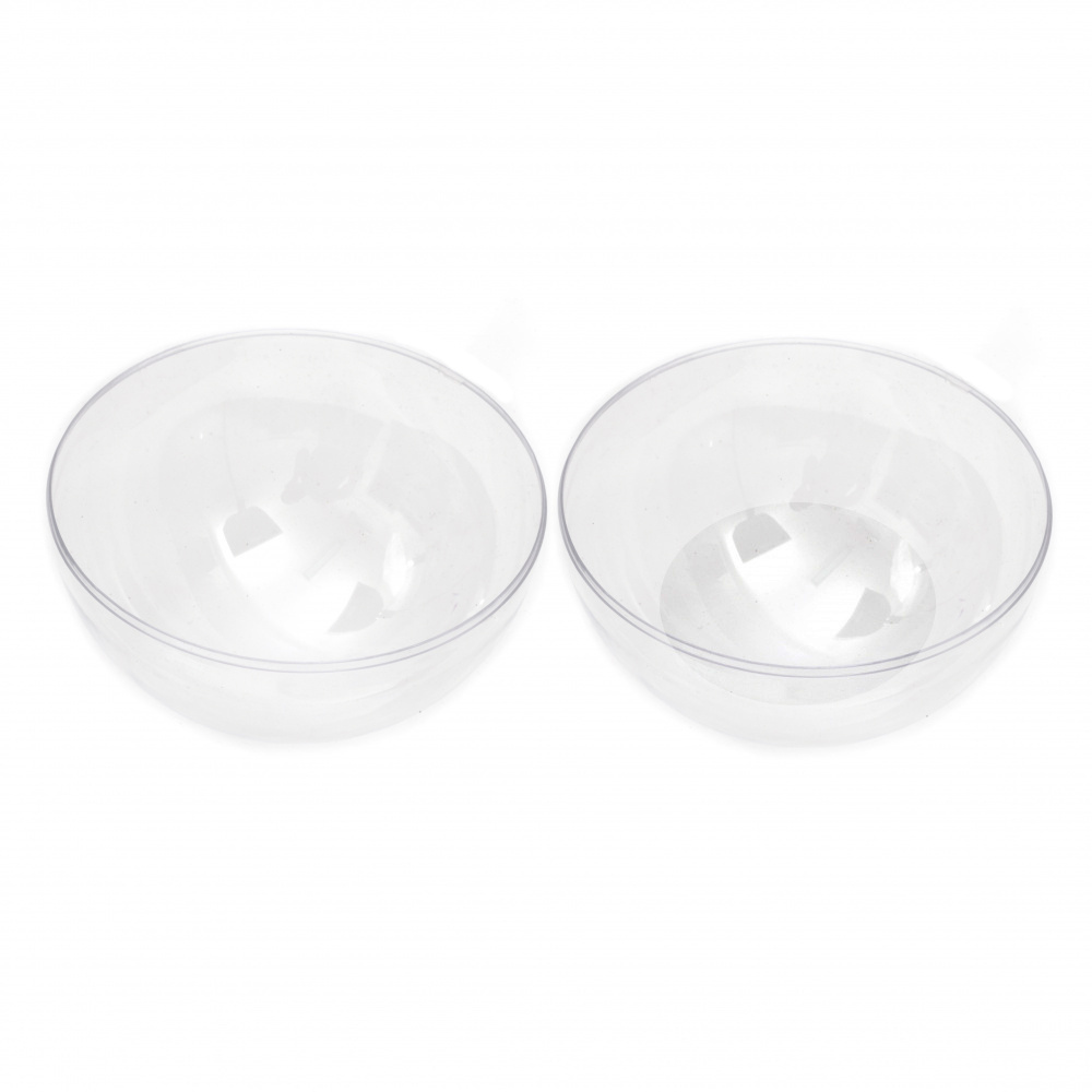 Two Piece Standing Clear Plastic Ball / 93 mm 