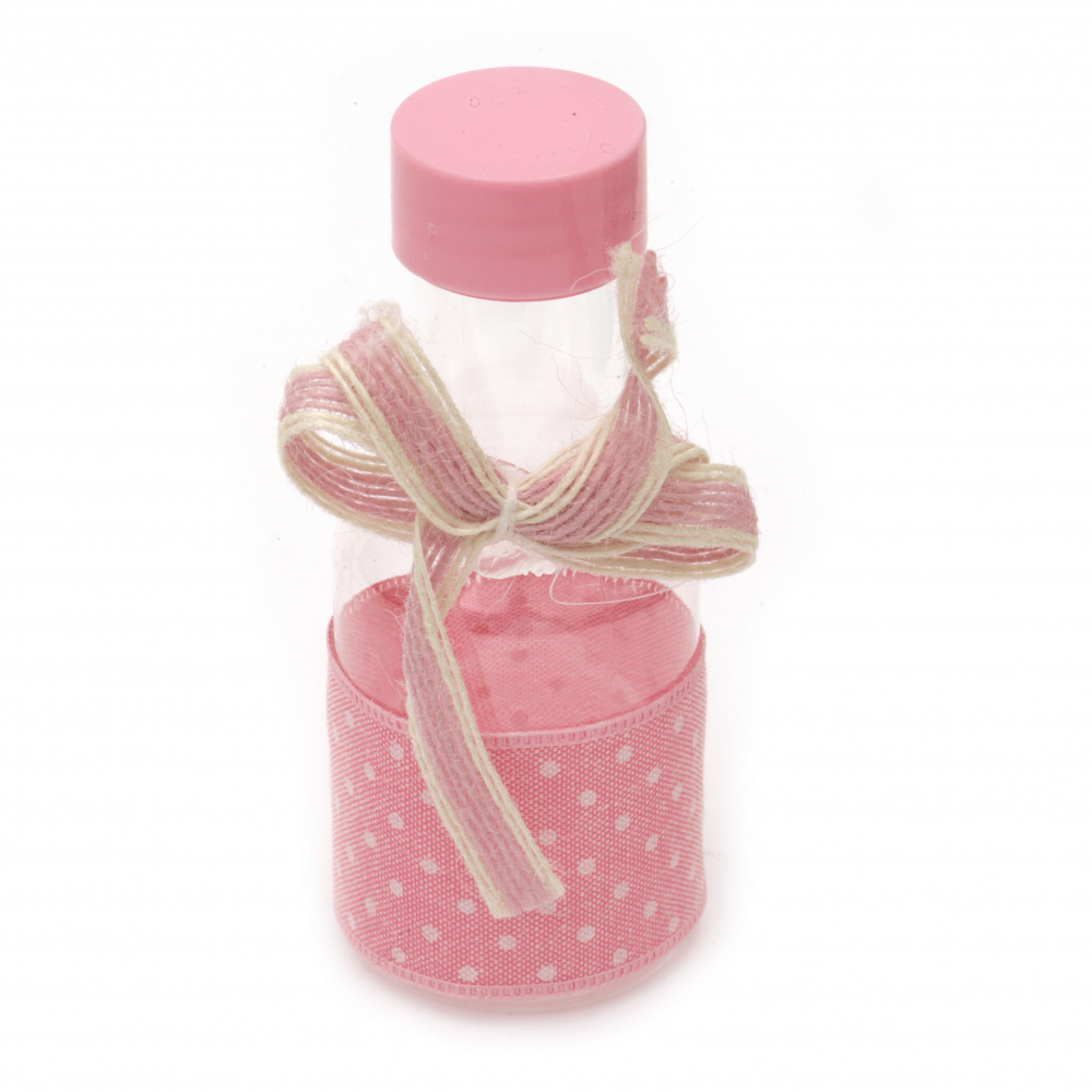 Plastic Bottle for decoration 110x45 mm pink