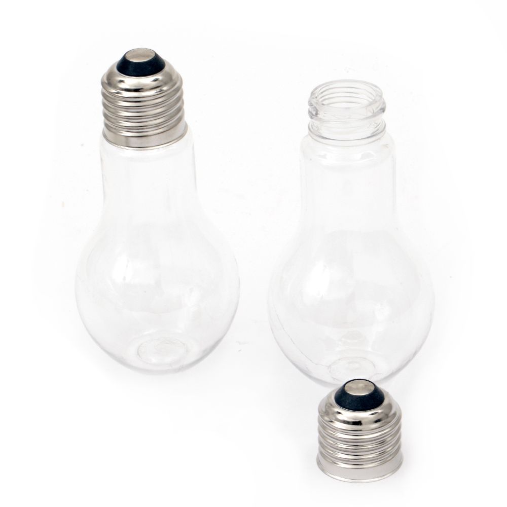 Plastic Transparent Jar, Bulb Shape, 112x54 mm