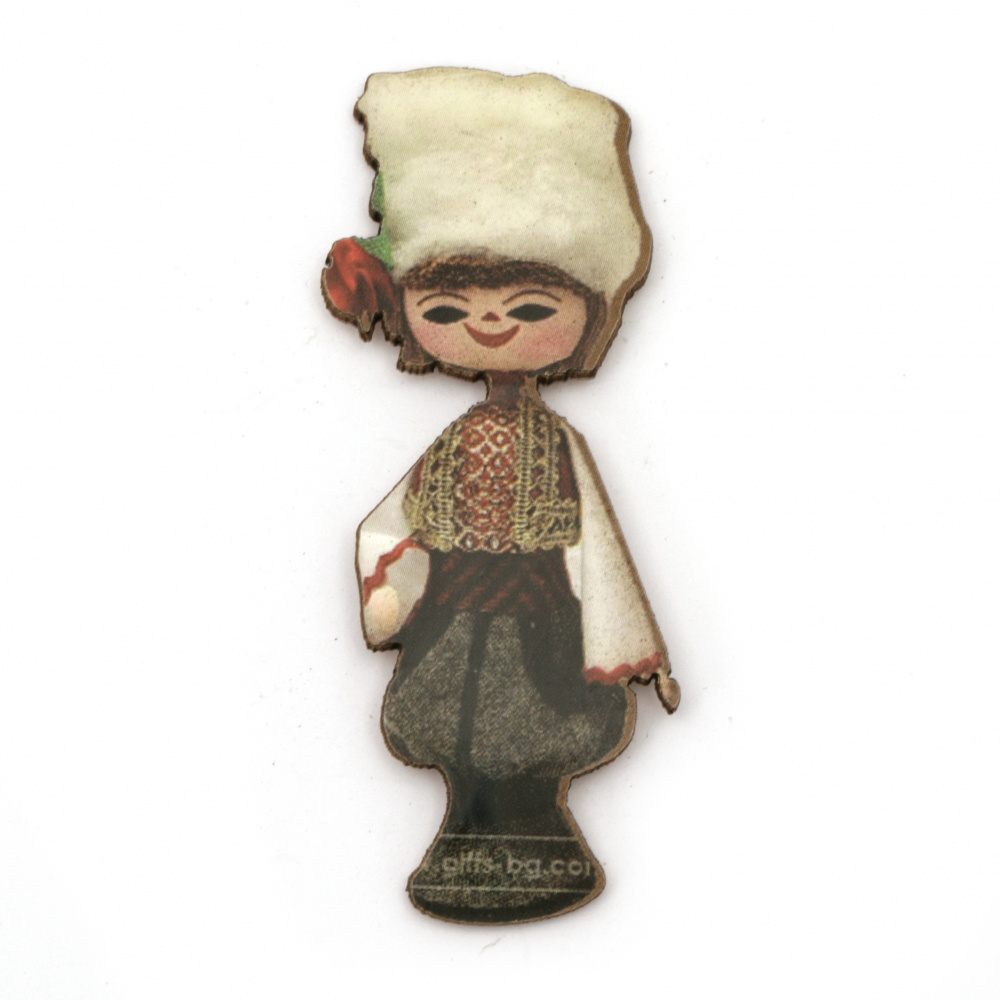 Boy with traditional folk costume, plywood 68x25x2 mm - 5 pieces