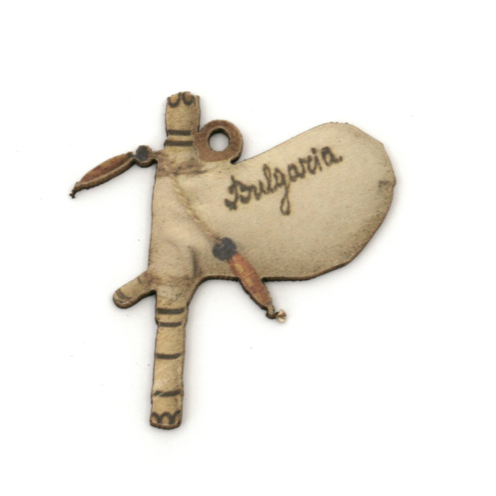 Plywood Charm, Bagpipe / 38x35x2 mm, Hole: 2 mm - 10 pieces