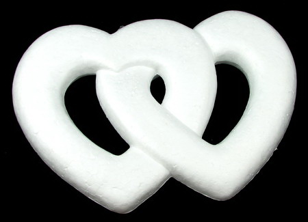 Styrofoam heart with a hole 360 mm double for decoration -1 piece