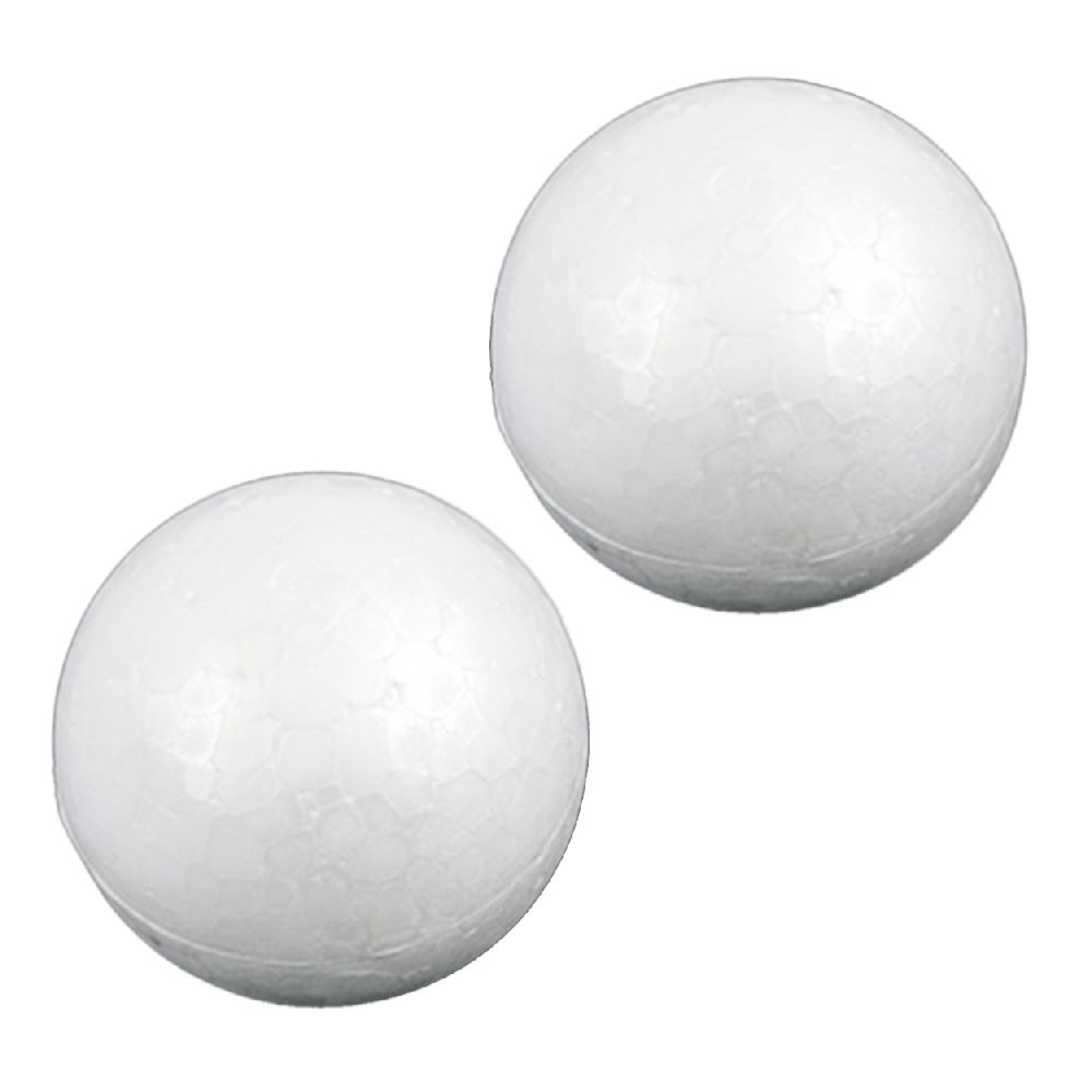 Стиропорено топче за декорация цвят бял 73 мм -2 броя