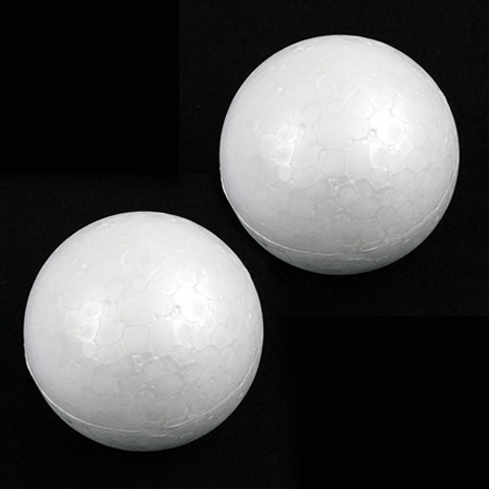 Styrofoam ball 73 mm for decoration white -2 pieces
