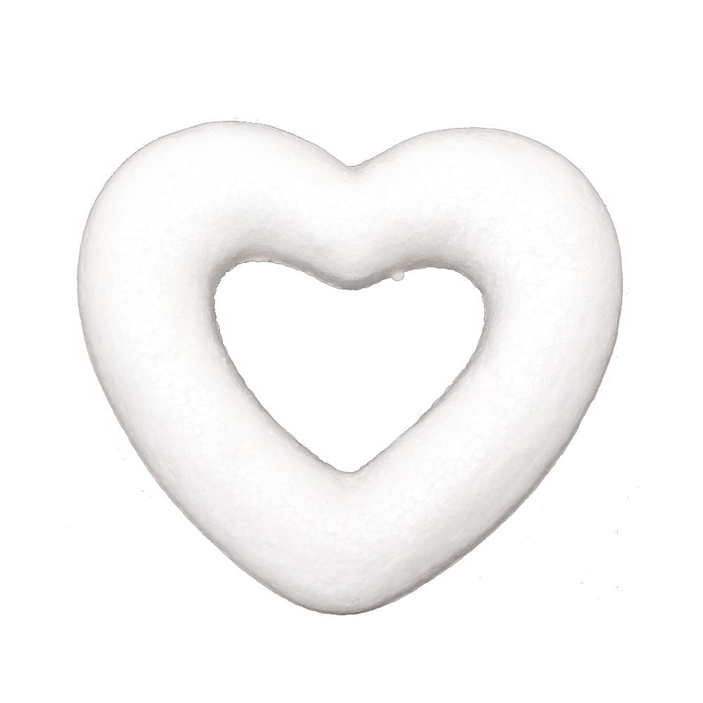 Styrofoam heart with a hole of 130 mm for decoration -2 pieces