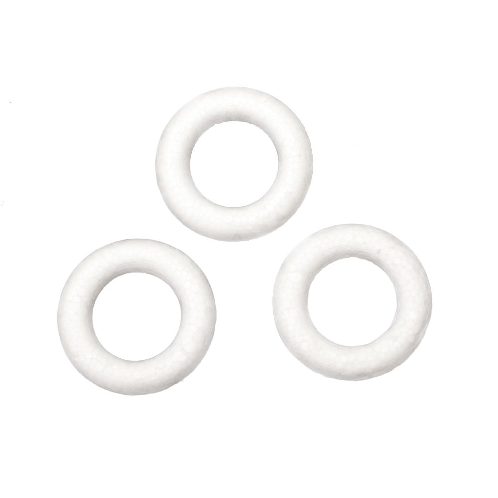 Styrofoam circle 43x5 mm round and flat side for decoration -10 pieces