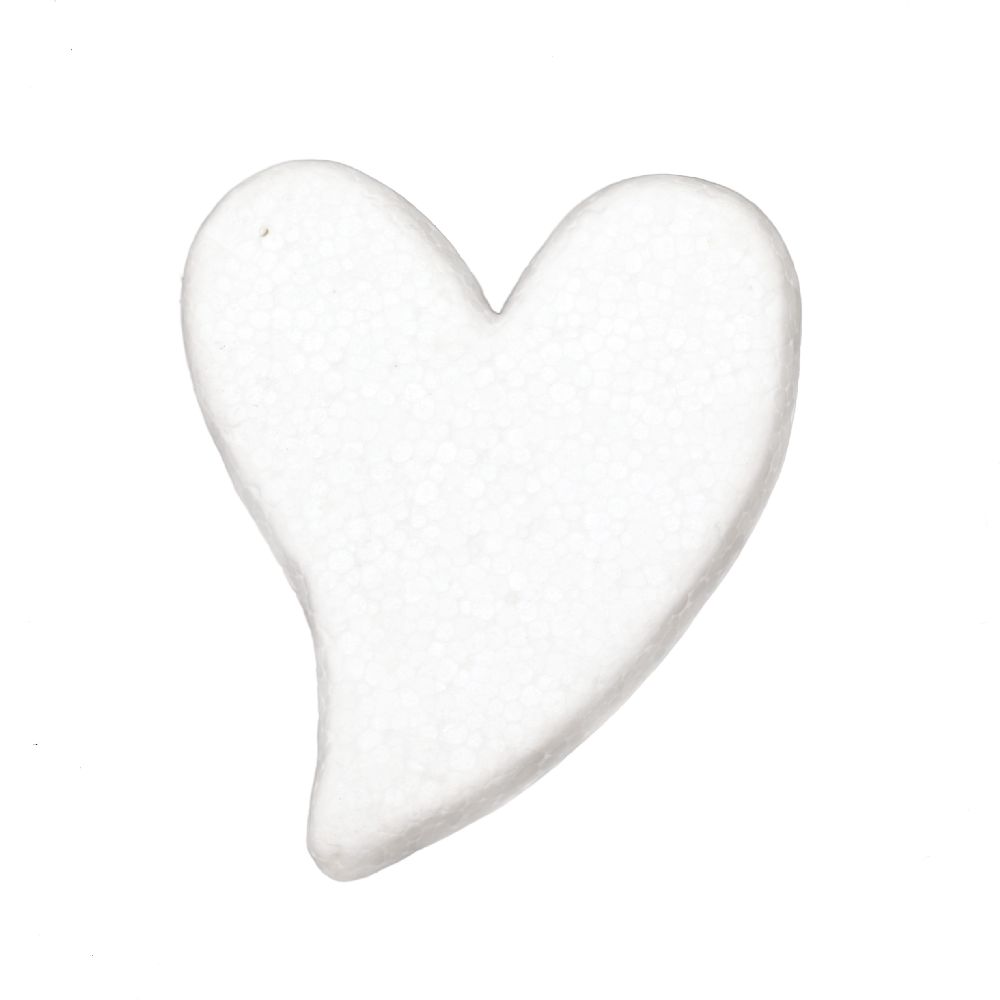 Styrofoam heart 75x59x11 mm flat for decoration -4 pieces