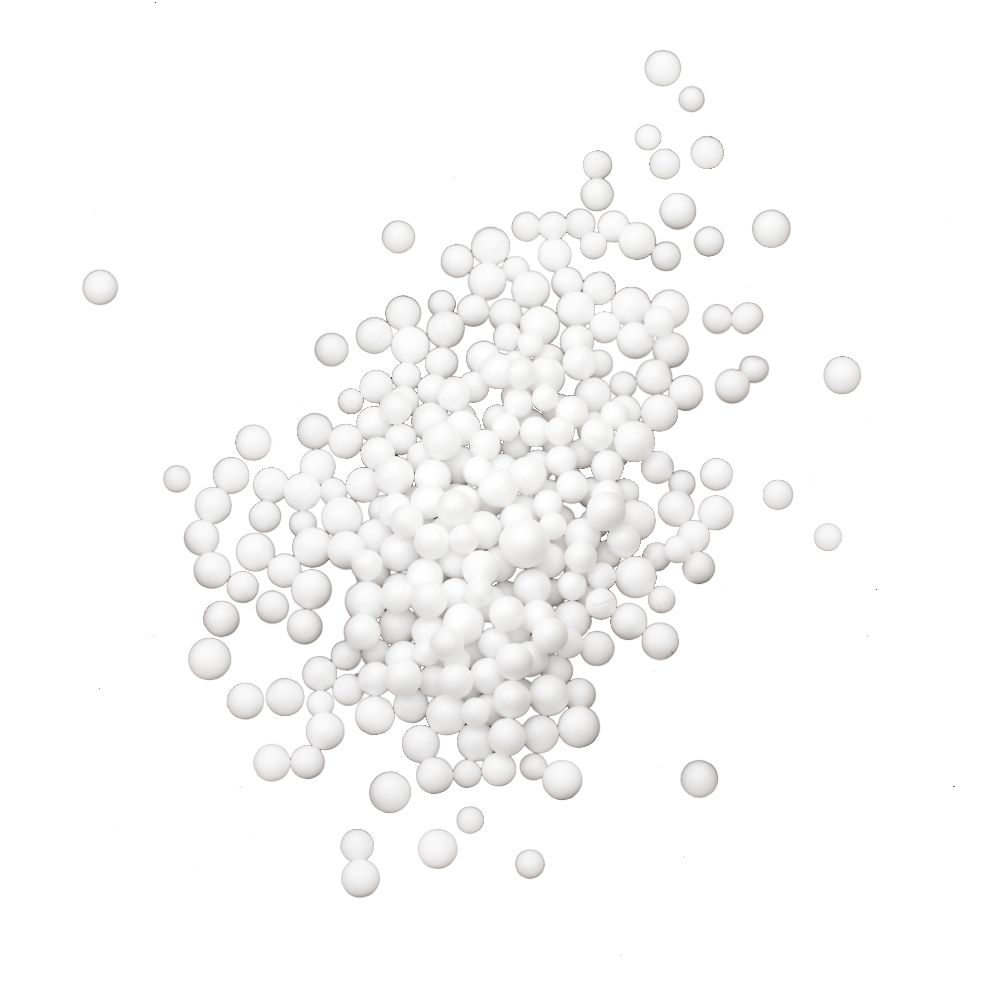 μπαλάκια απο φενιζόλ  για διακόσμηση 2,5-3,5 mm λευκού ~ 8 γραμμάρια ~ 16000 τεμάχια