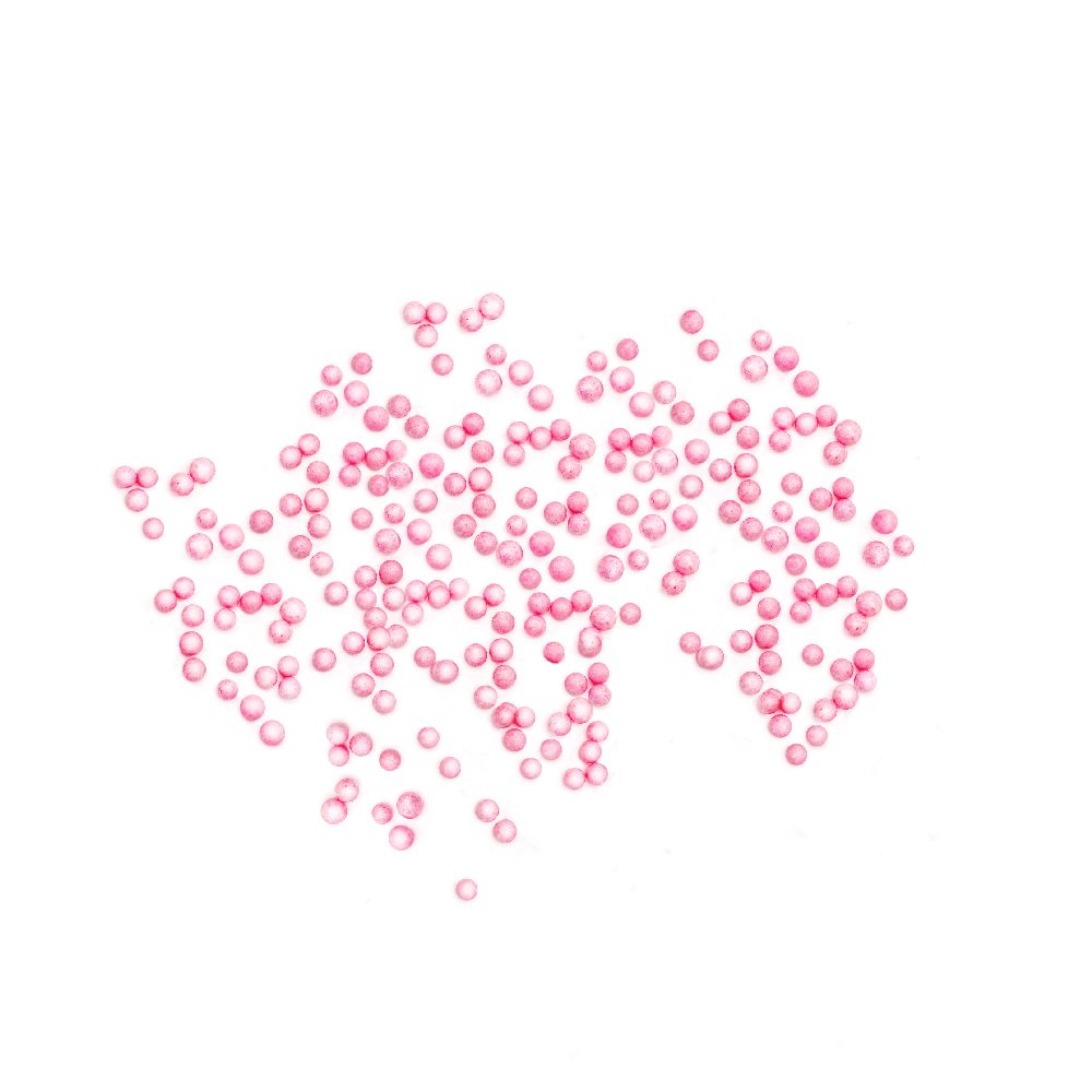 Стиропорени топчета за декорация цвят розов 2.5-3.5 мм ~8 грама ~16000 броя