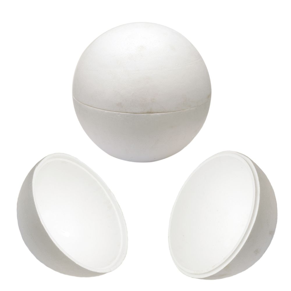 Styrofoam ball 500 mm for decoration white 2 pieces -1 pc