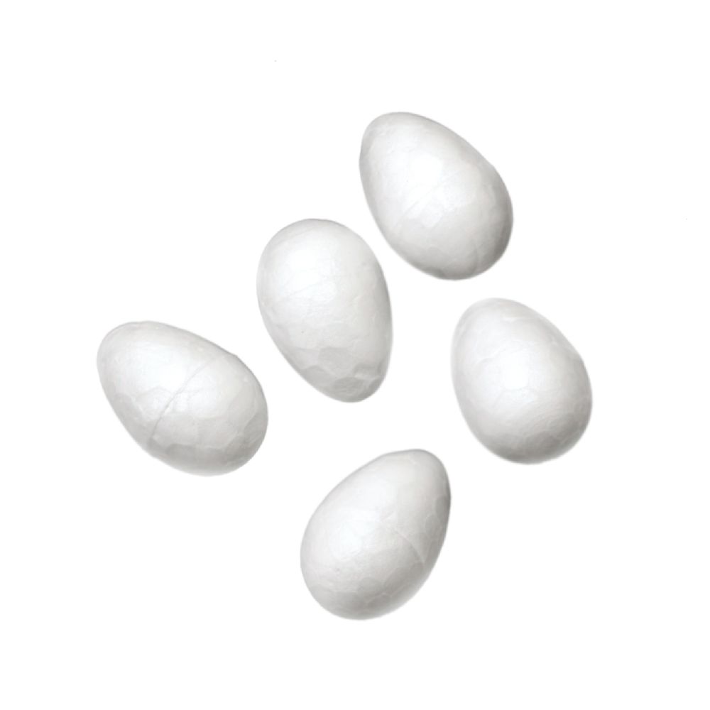 Яйца от стиропор за декорация 15x10 мм -50 броя