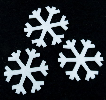 Styrofoam, Snowflake, Glossy, 47x2mm, 10 pcs, Christmas New Year Decoration Craft DIY