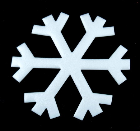 Styrofoam, Snowflake, Glossy, 96x2mm, 5 pcs