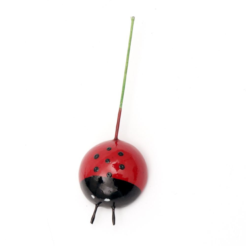 28 mm Styrofoam ladybug with wire -5 pieces for Hobby Craft Decoration