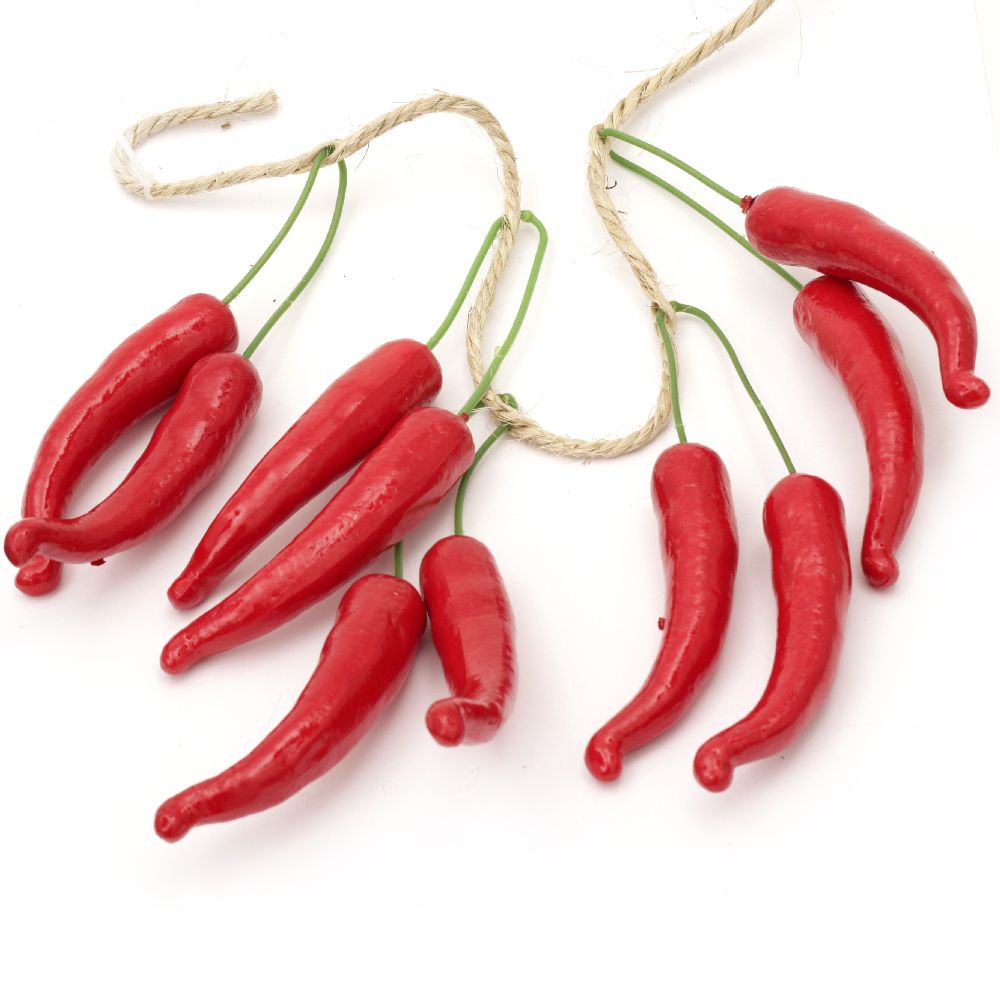 Decoration Styrofoam peppers with Sticks 105x21.5 mm red -10 pieces, Home Decoration Craft 