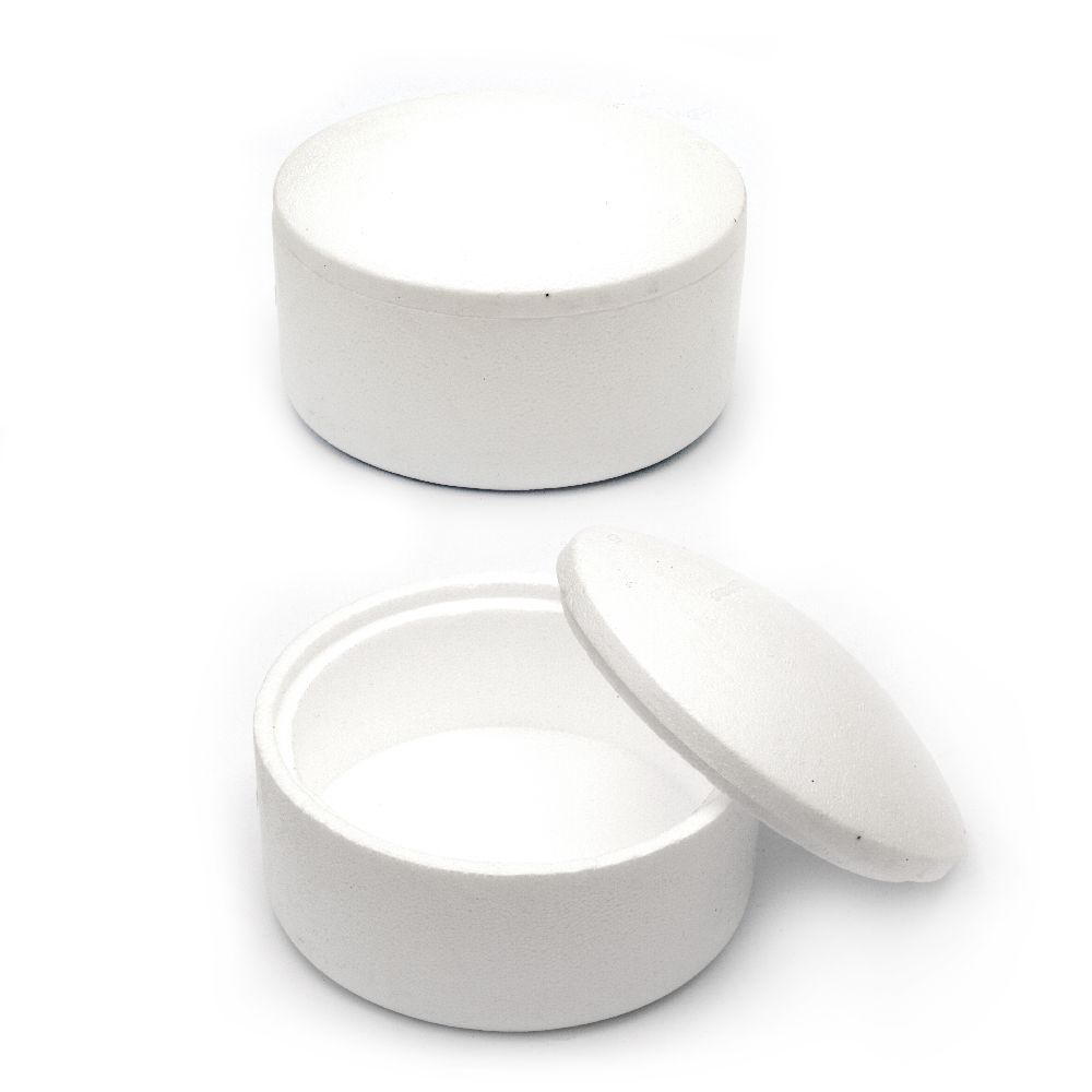 Styrofoam Decorative Box Round Shape, 147x147x90 mm