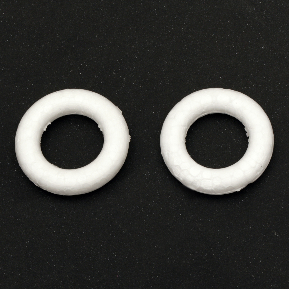 Styrofoam round circle shape 43x9.5 mm for decoration -10 pieces