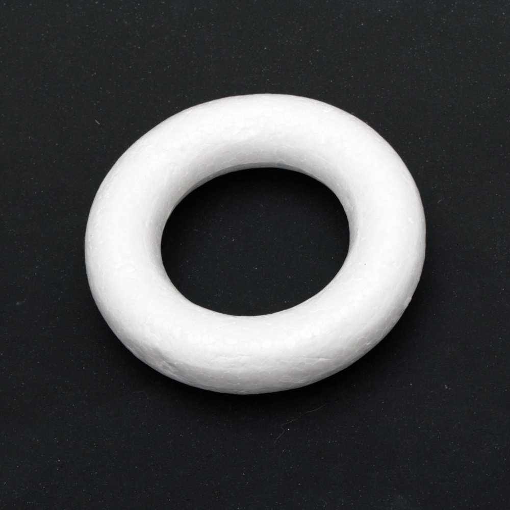 Styrofoam circle 93 ~ 95x21 mm round for decoration white -5 pieces