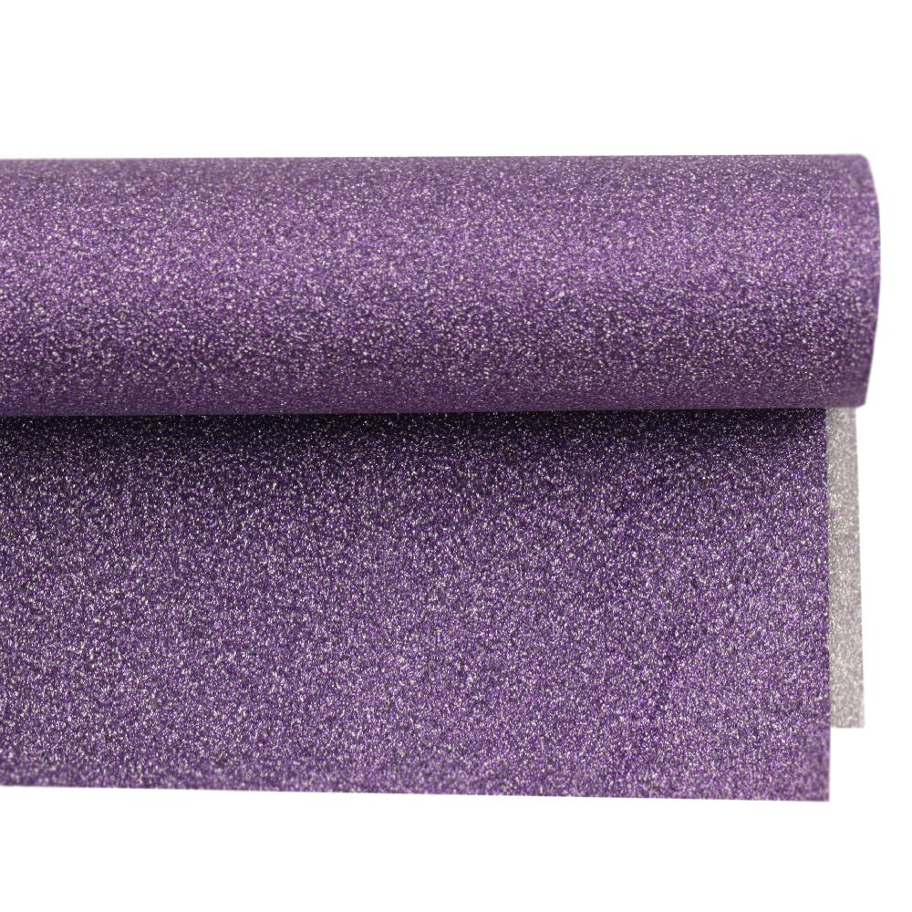 Glitter Gift Wrapping Paper 700x500 mm double-faced with silver / purple 