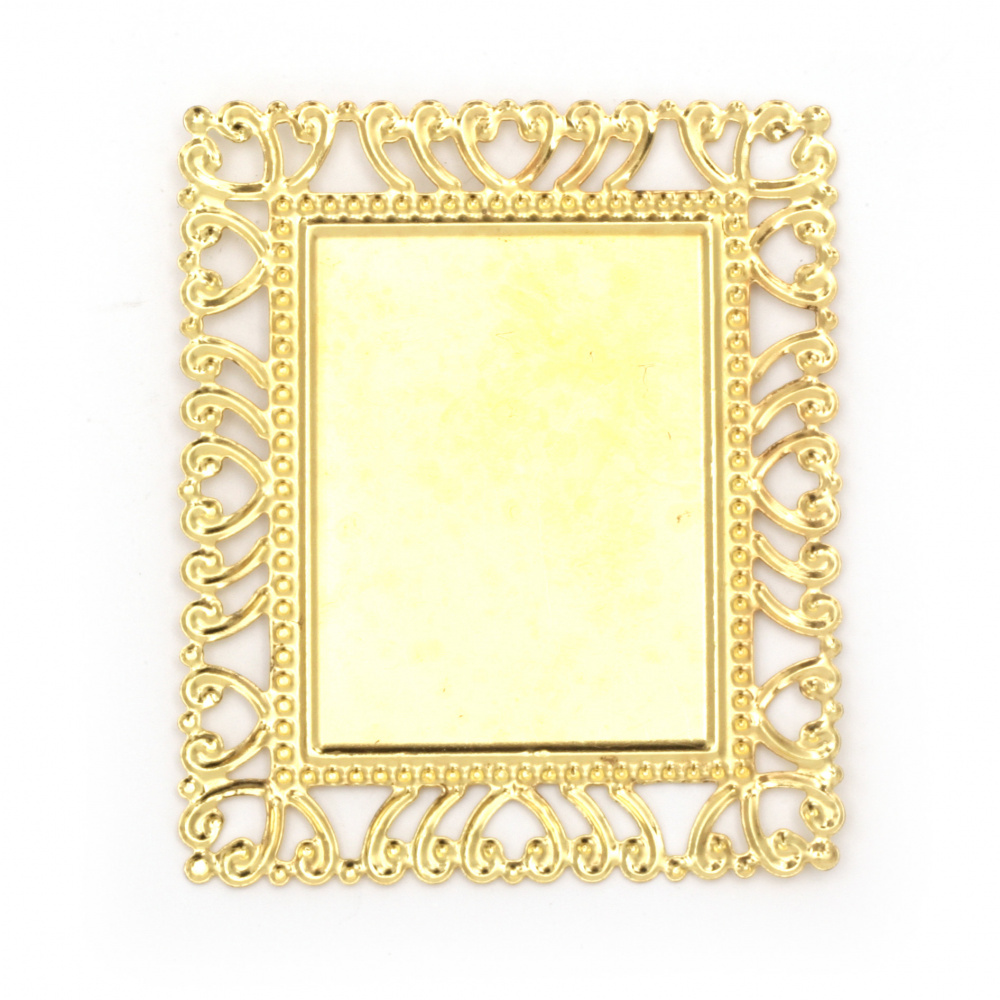 Μεταλλικό διακοσμητικό στοιχείο 60x50 mm χρυσό -10 τεμάχια