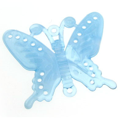 Acrylic pendant connecting element butterfly, blue 45x56 mm 