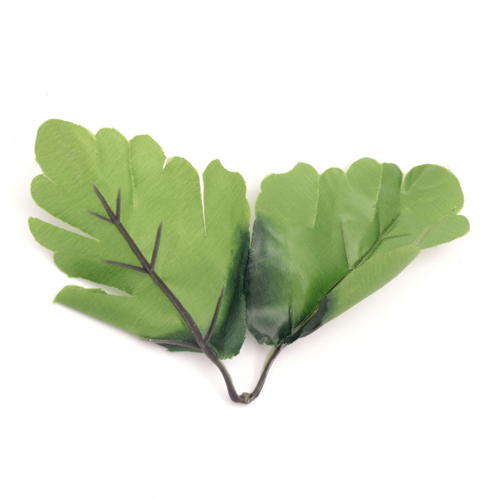 Twig with textin leaves  80x110 mm color light green -4 twigs