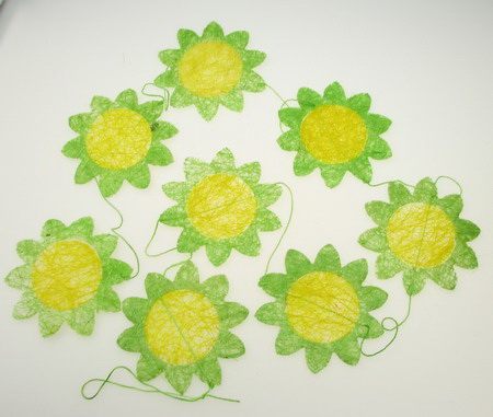 Ghirlanda  desen semințelor de floarea soarelui 8 bucăți verzi 168 cm