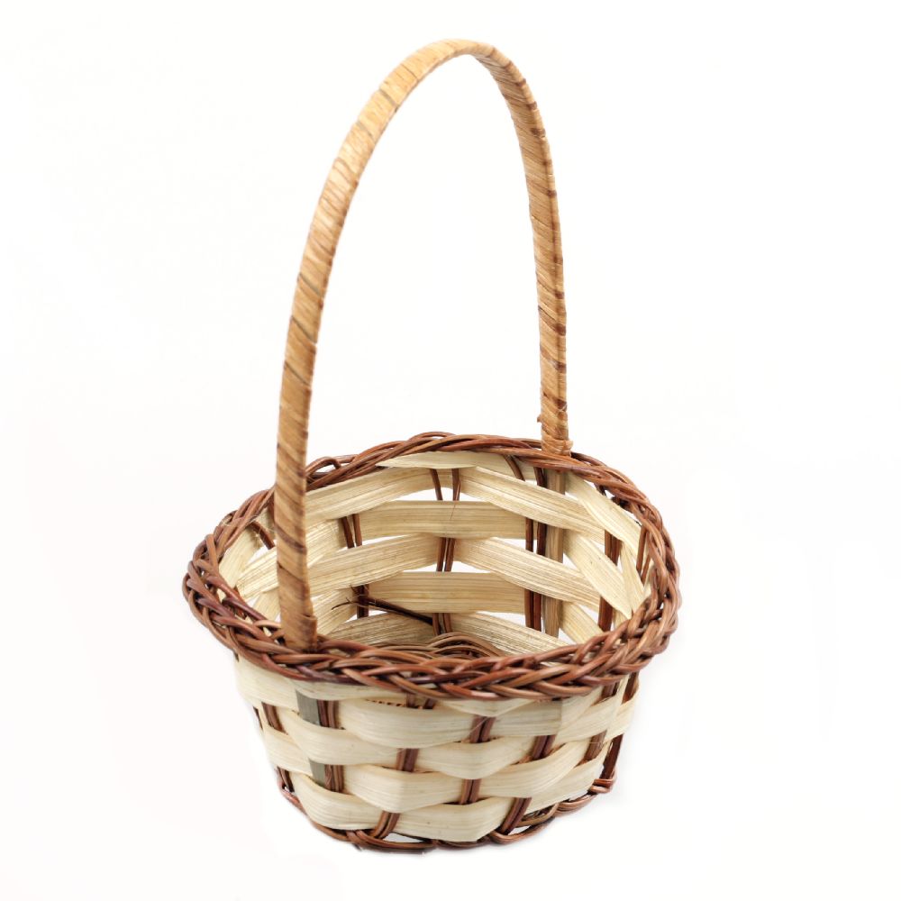 Wooden Decorative Basket 90x70x150 mm wicker beige