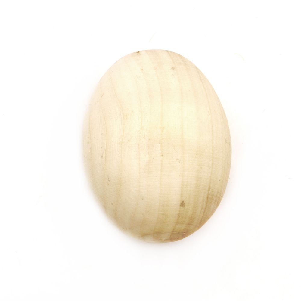 Wooden egg for decoration 57x44 mm natural wood color