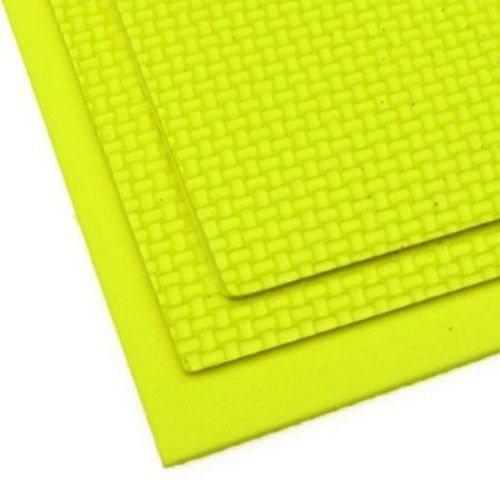 EVA Foam Yellow with Figural Embossing, A4 Sheet 20x30cm 2mm for DIY Craft, Decoration