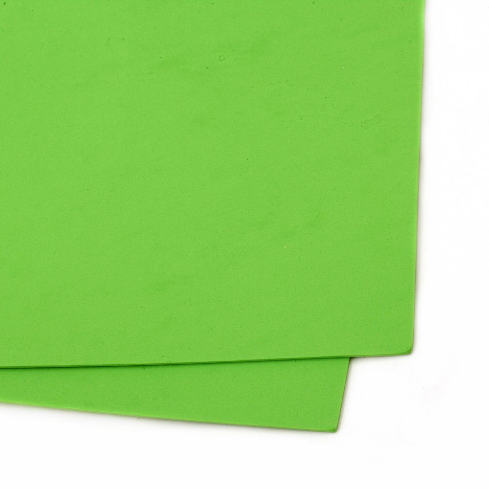 EVA foam for embellishment of greeting cards, albums, scrapbook projects, A4 sheet 20x30 cm 2 mm light green