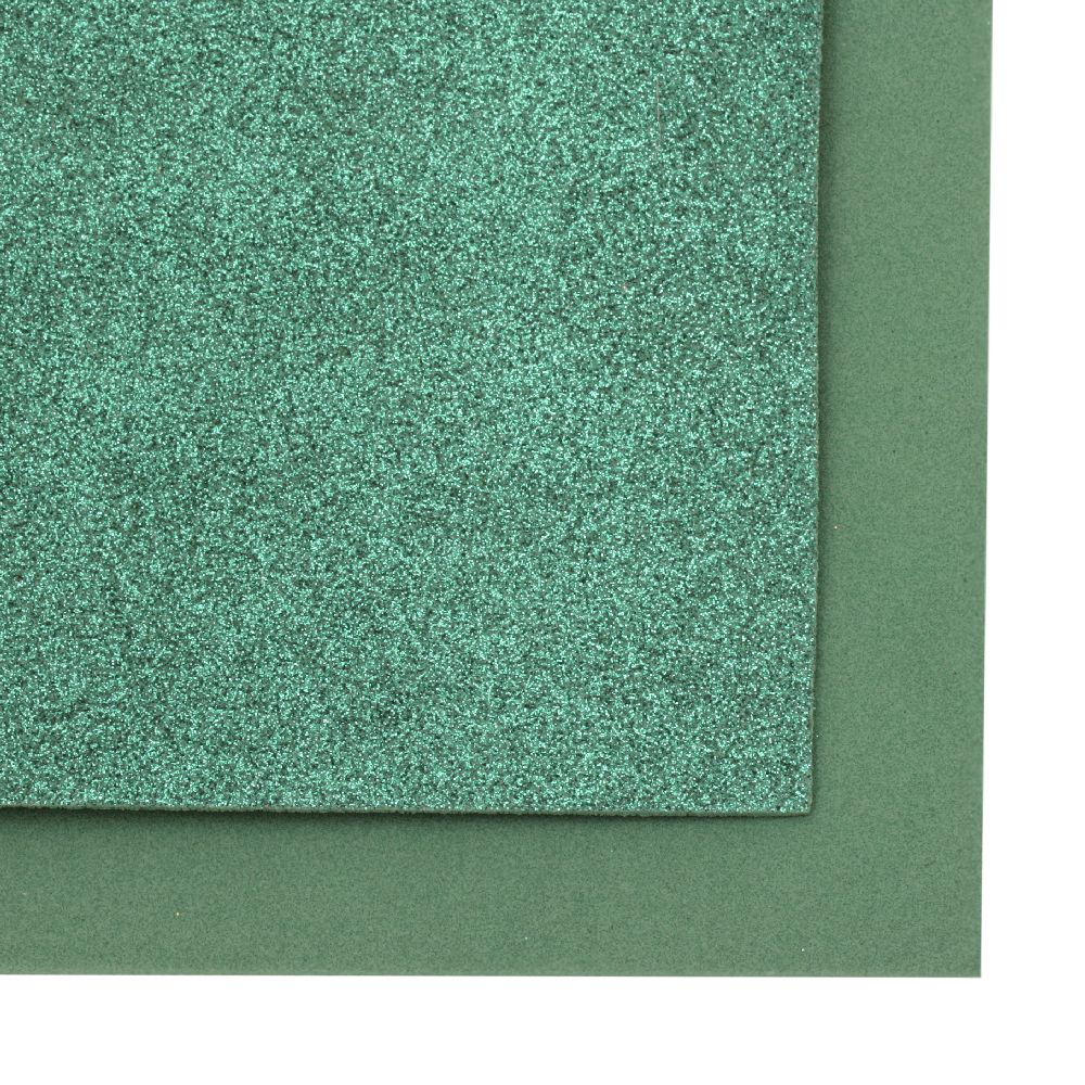 EVA / αφρώδες υλικό 2 mm A4 20x30 cm σκούρο πράσινο με χρυσόσκονη